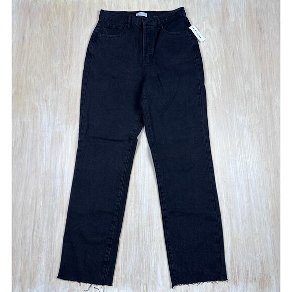 NWT Pacsun Dad Jean Black 100% Cotton High Rise Straight Leg Denim Jeans 28 - Picture 1 of 16